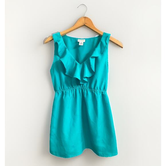 Motherhood Maternity Teal Ruffle Tank Top Size S Elastic Waist No Belt - Picture 1 of 5